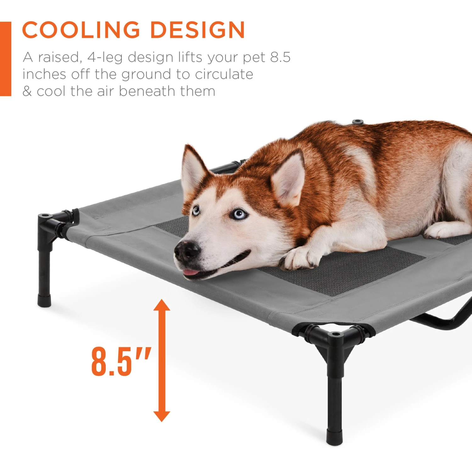 Best Choice Products 36in Outdoor Raised Cooling Pet Dog Bed W/ Canopy, Travel Bag - Image 3