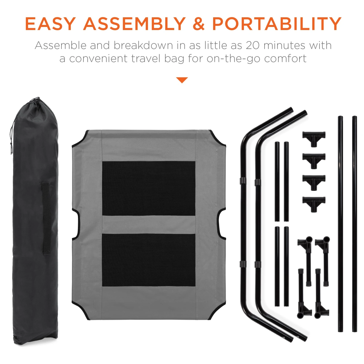 Best Choice Products 36in Outdoor Raised Cooling Pet Dog Bed W/ Canopy, Travel Bag - Image 6