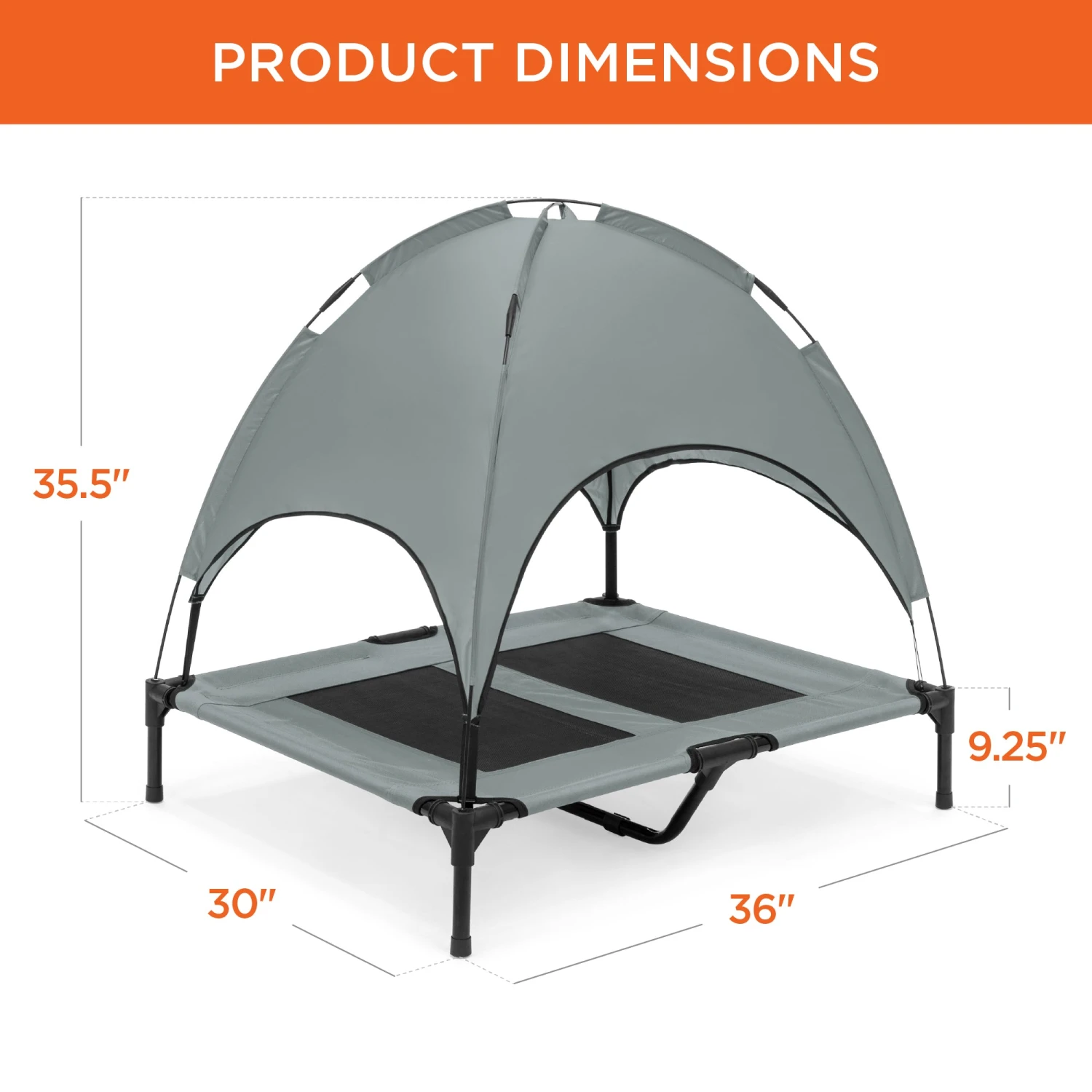 Best Choice Products 36in Outdoor Raised Cooling Pet Dog Bed W/ Canopy, Travel Bag - Image 7