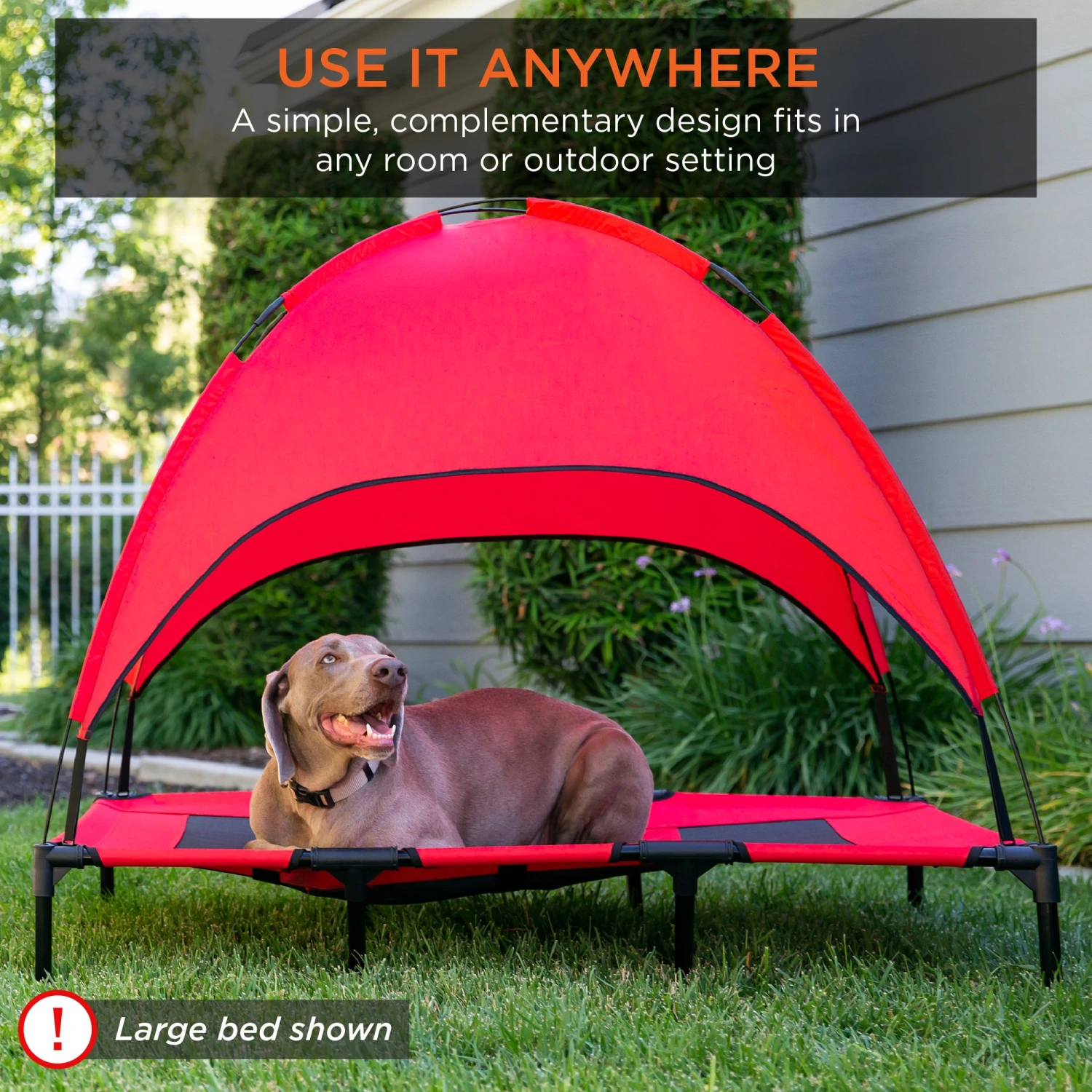 Best Choice Products 36in Outdoor Raised Cooling Pet Dog Bed W/ Canopy, Travel Bag - Image 9