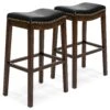 Best Choice Products Set Of 2 31in Backless Bar Stool Accent Chairs W/ Faux Leather, Brass Studs