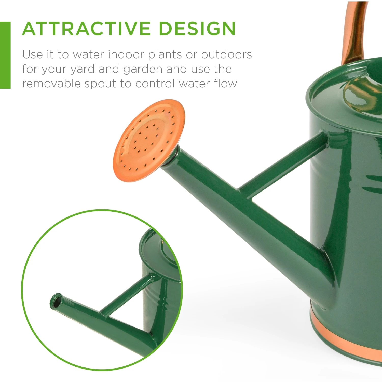 Best Choice Products 1-Gallon Galvanized Steel Watering Can W/ O-Ring, Top Handle - Image 6