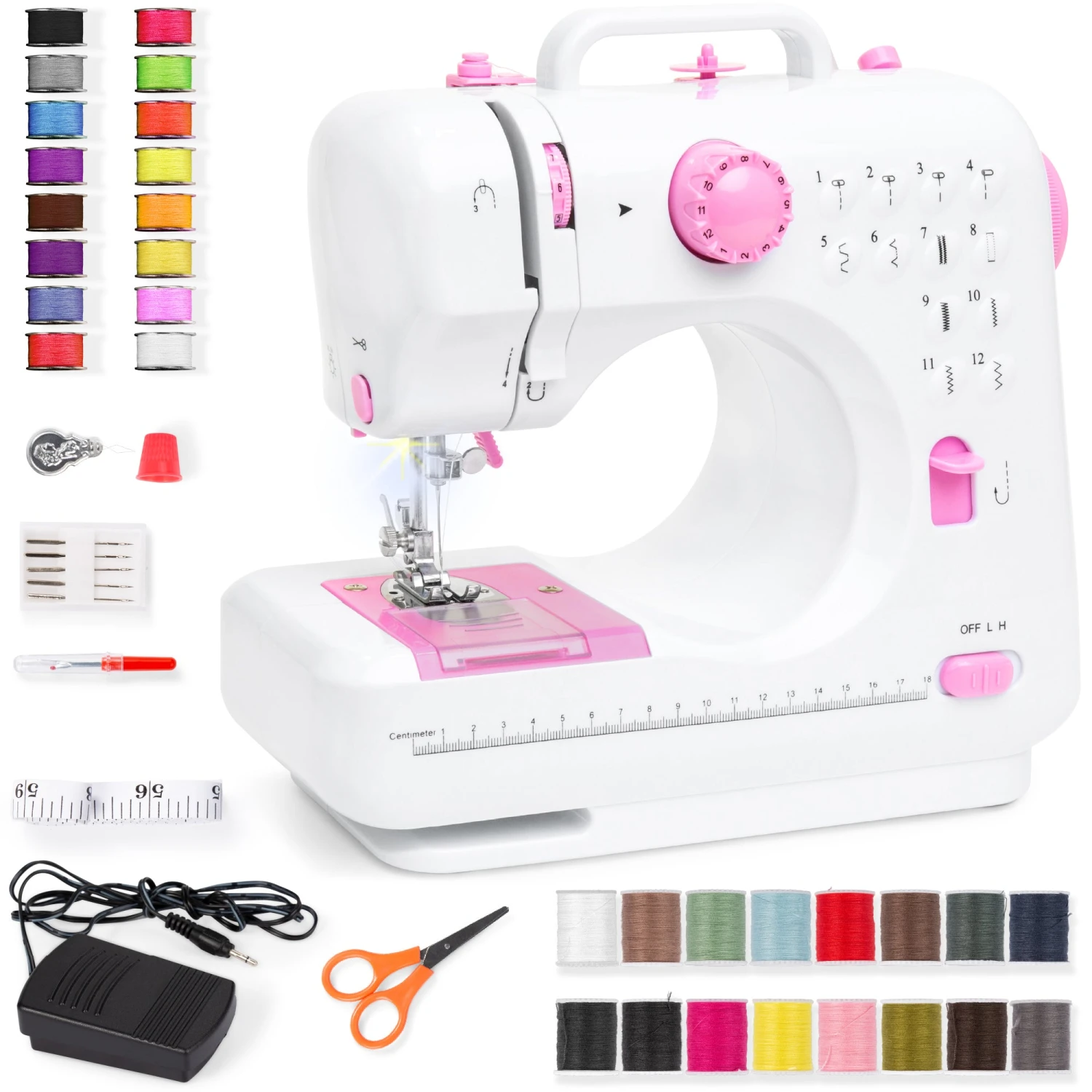 Best Choice Products 6V Portable Foot Pedal Sewing Machine W/ 12 Stitch Patterns - Image 15