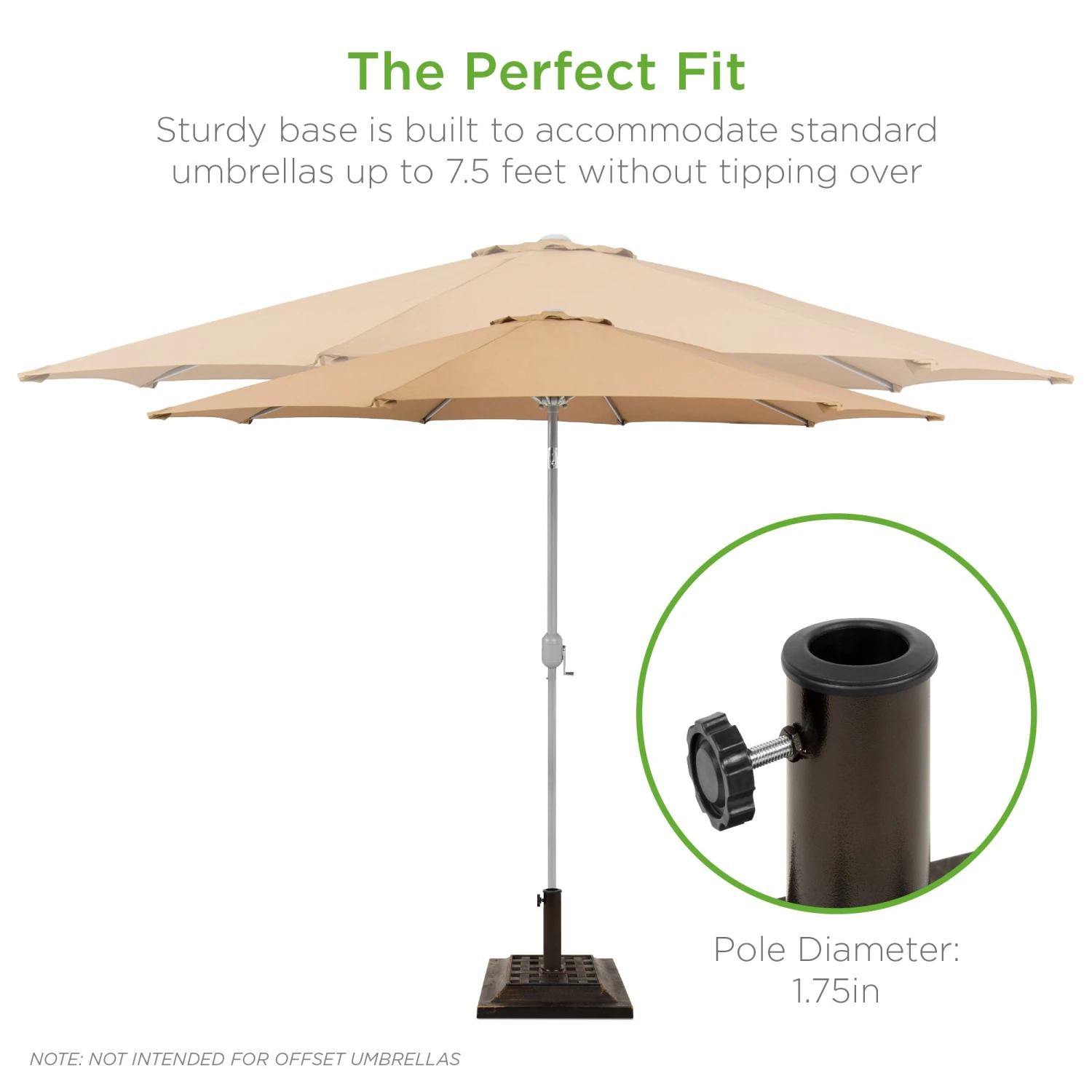 Best Choice Products 26lb Steel Square Patio Umbrella Base Stand, Basketweave Pattern - Image 4