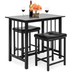 Best Choice Products 3-Piece Counter Height Dining Table Set W/ 2 Stools, Space-Saving Design