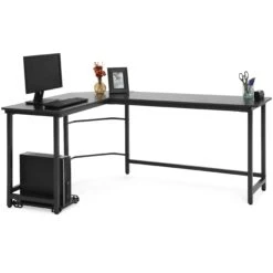 Best Choice Products Modern L-Shaped Corner Computer Desk Table Workstation W/ CPU Stand