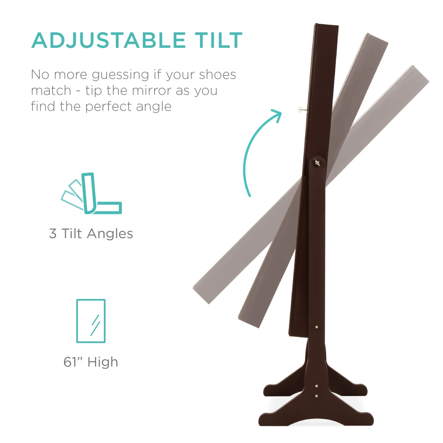 Best Choice Products 6-Tier Standing Jewelry Mirror Armoire W/ LED Lights - Image 4