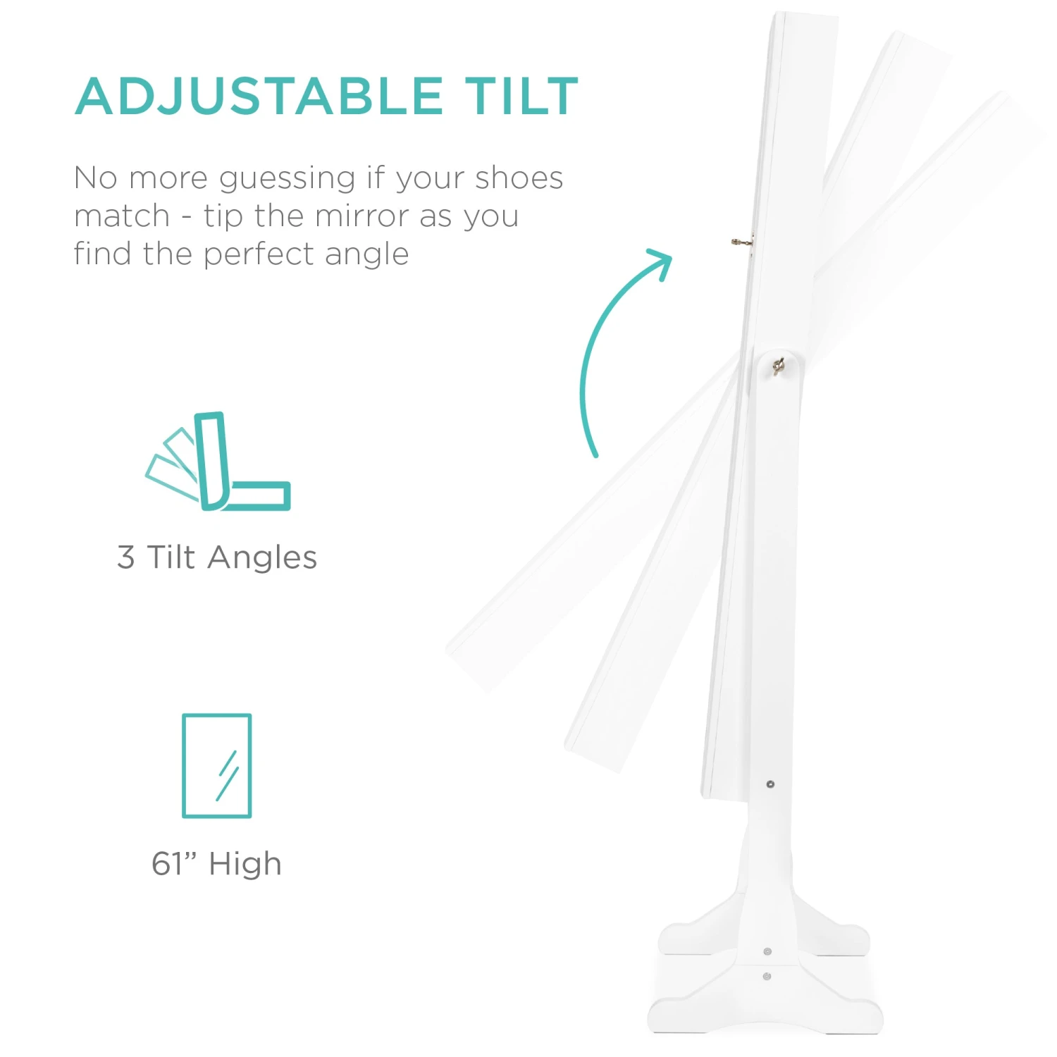 Best Choice Products 6-Tier Standing Jewelry Mirror Armoire W/ LED Lights - Image 11