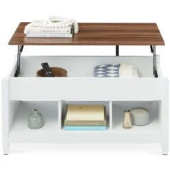 Best Choice Products Multifunctional Lift Top Coffee Table W/ Hidden Storage, 3 Cubbies