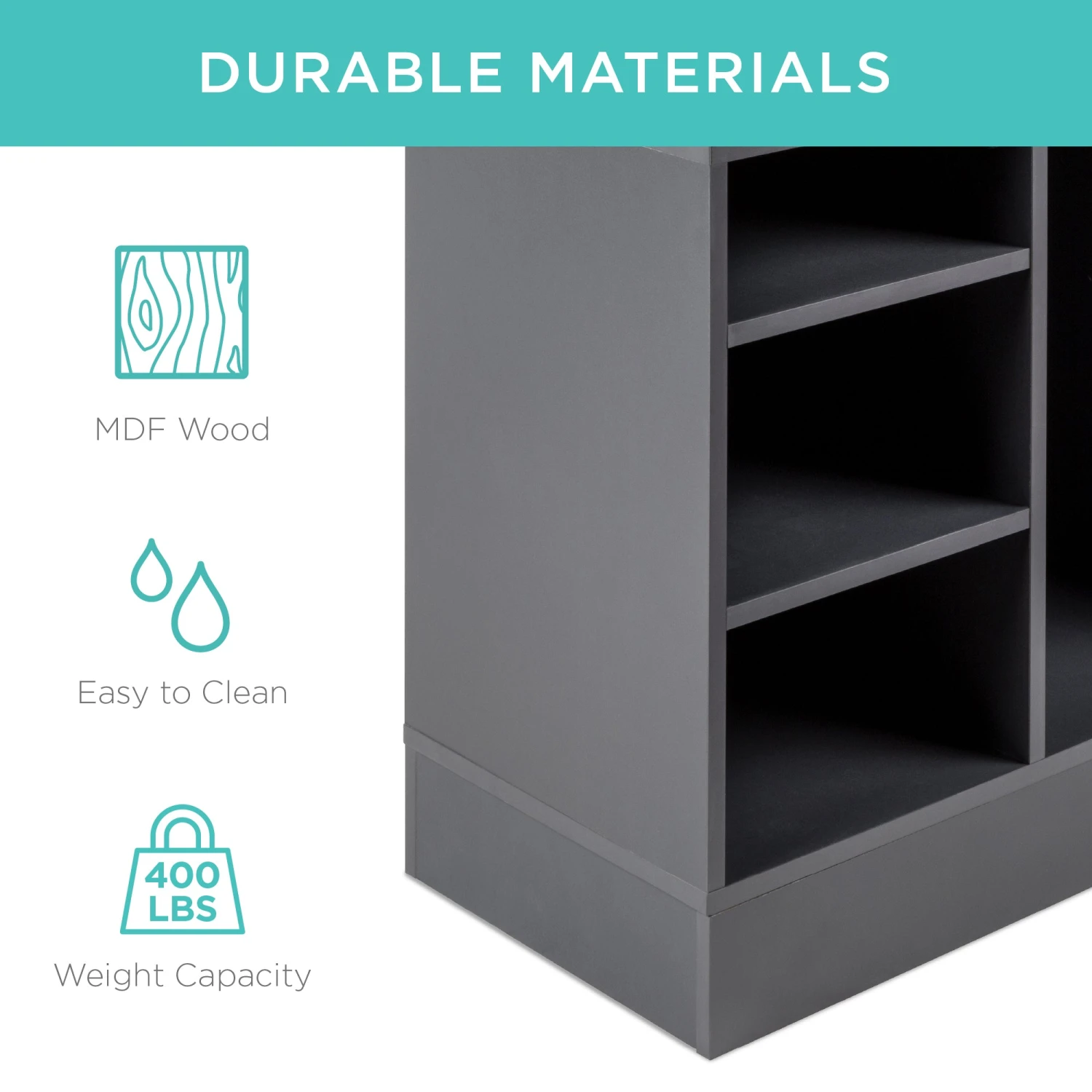 Best Choice Products Shoe Storage Rack Bench W/ Padded Seat, 10 Cubbies - 46in - Image 5