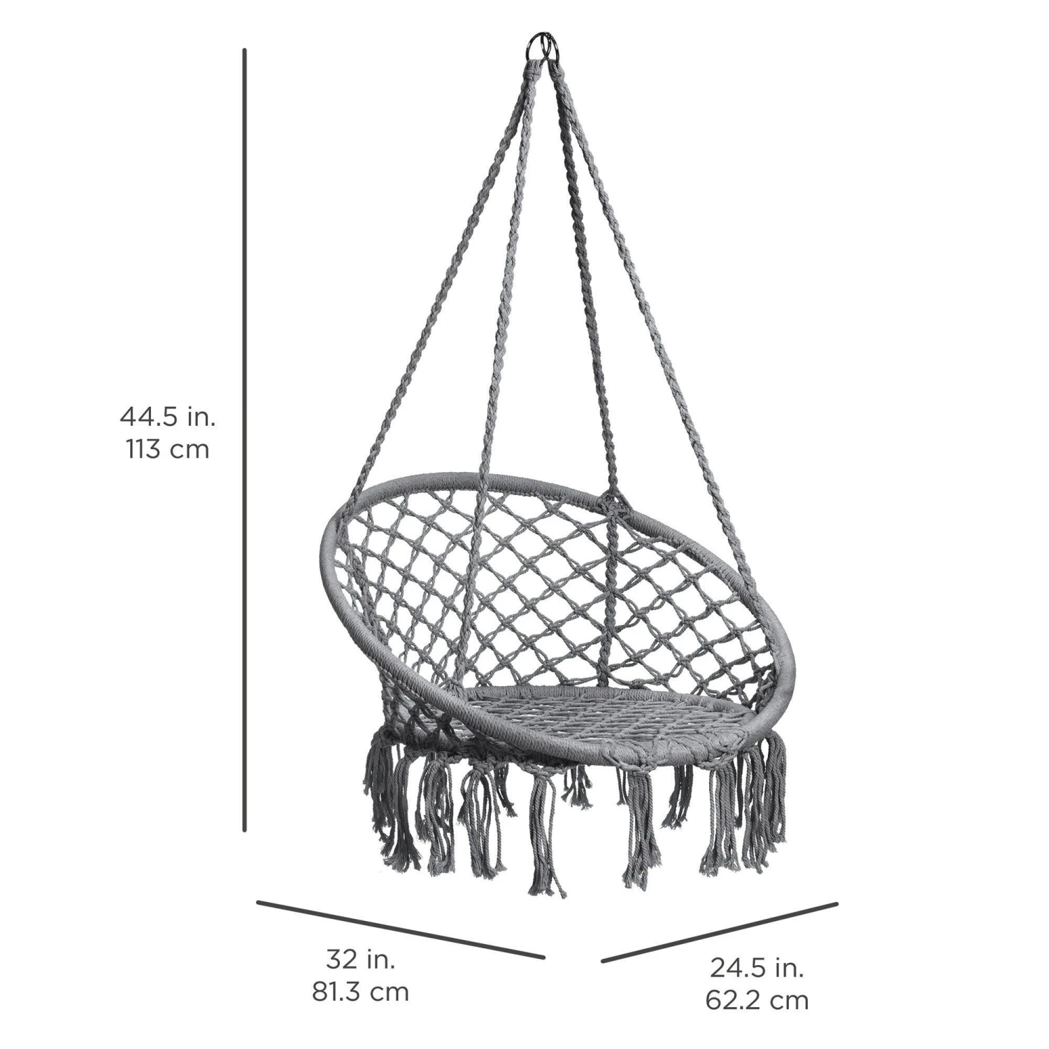 Best Choice Products Cotton Macrame Hammock Hanging Chair Swing, Handwoven W/ Backrest - Image 14