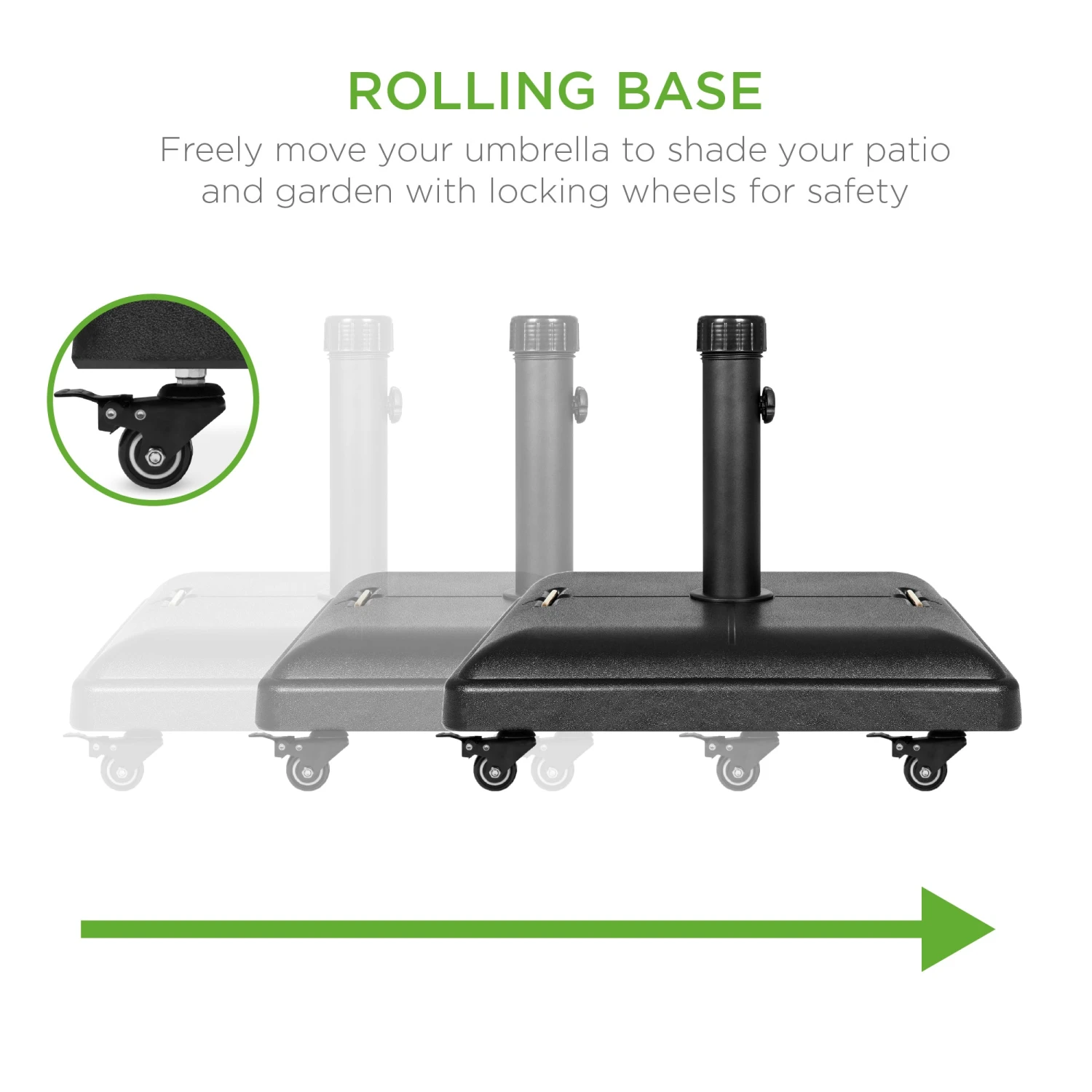 Best Choice Products 81lb. Heavy Duty Concrete Umbrella Base Stand W/ Wheels - Image 2