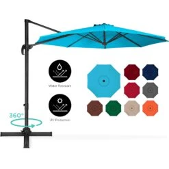 Best Choice Products 360-Degree Rotating Cantilever Offset Patio Umbrella W/ Tilt - 10ft