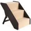 Best Choice Products Foldable Adjustable, Non-Slip Wide Wooden Carpeted Pet Step Stairs
