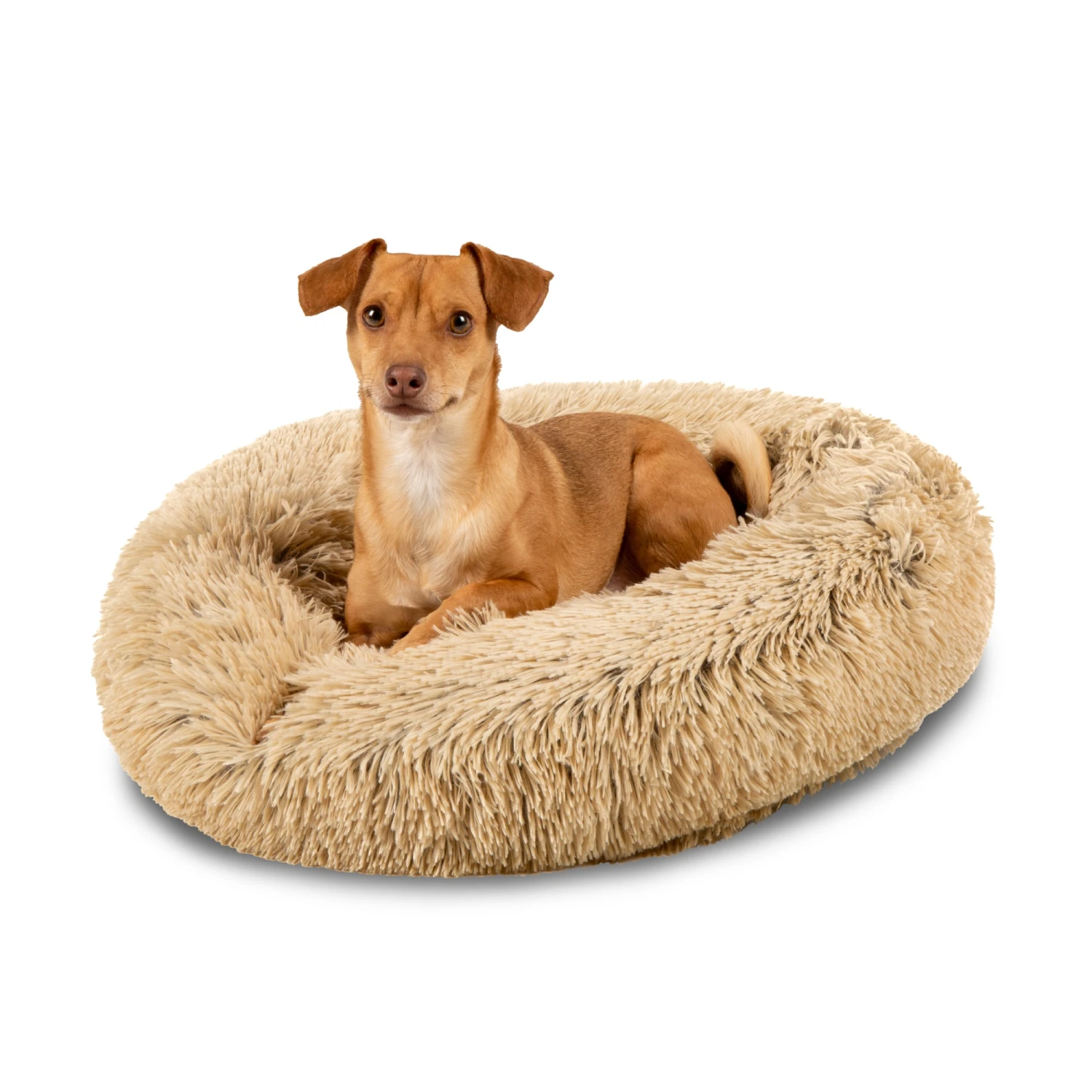 Best Choice Products Self-Warming Shag Fur Calming Pet Bed W/ Water-Resistant Lining - Brown - Image 15