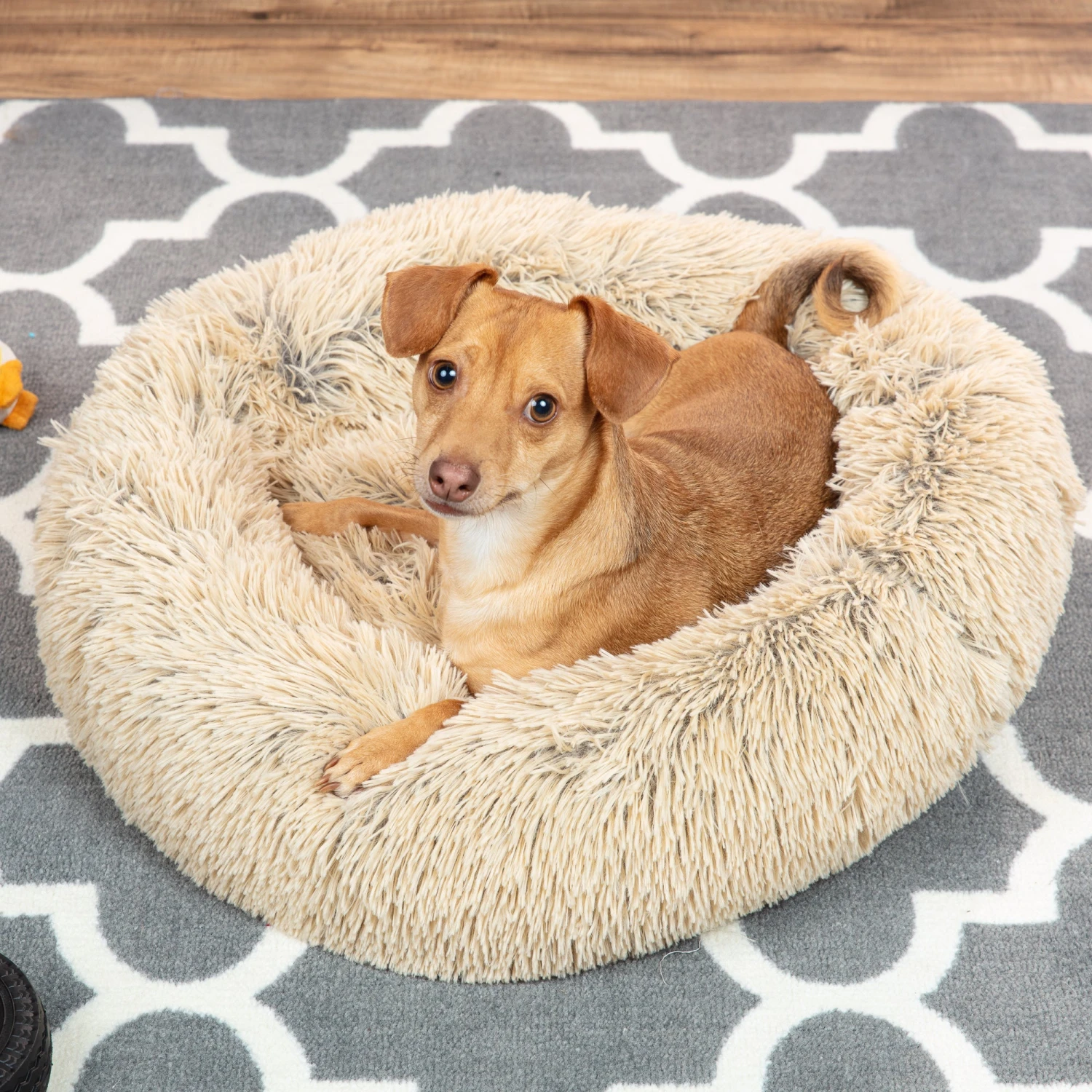Best Choice Products Self-Warming Shag Fur Calming Pet Bed W/ Water-Resistant Lining - Brown - Image 16
