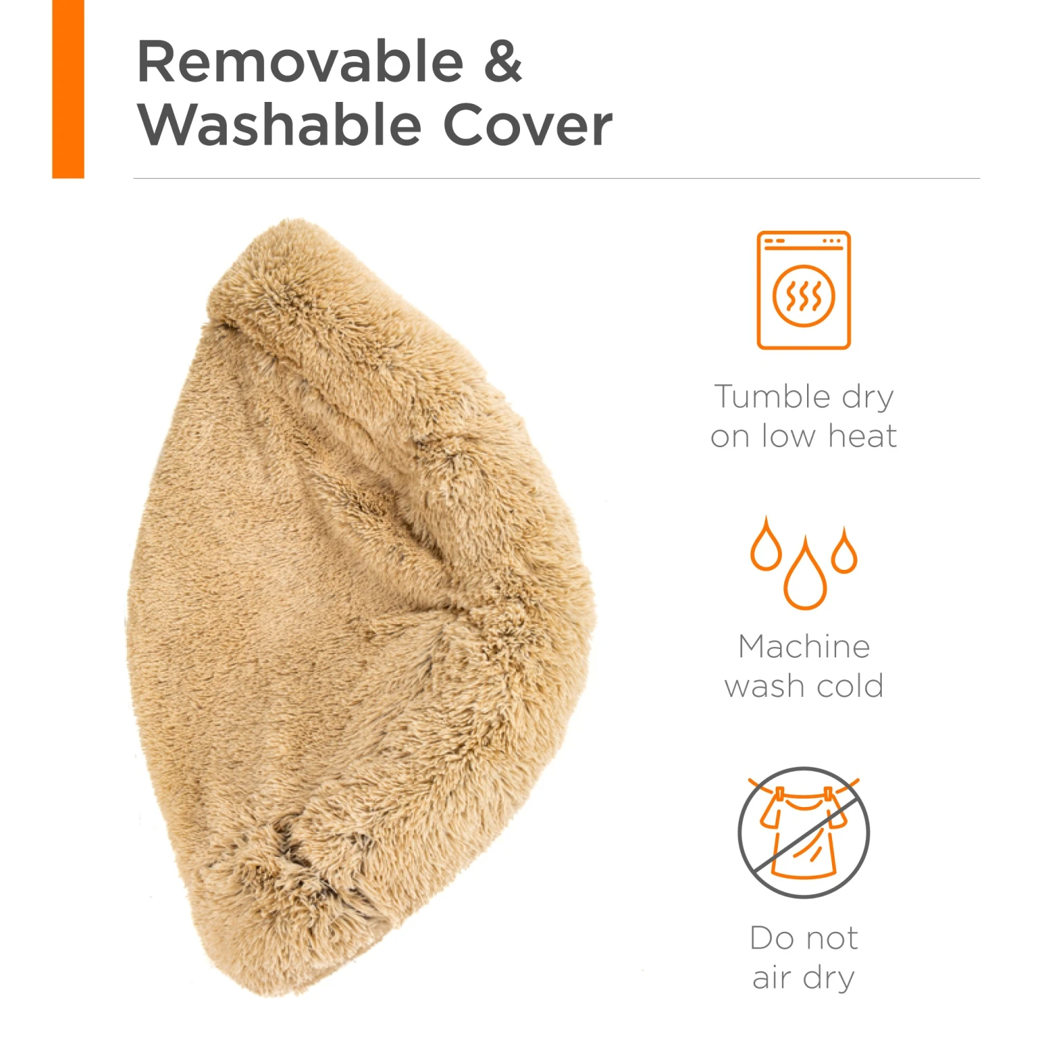 Best Choice Products Self-Warming Shag Fur Calming Pet Bed W/ Water-Resistant Lining - Brown - Image 20