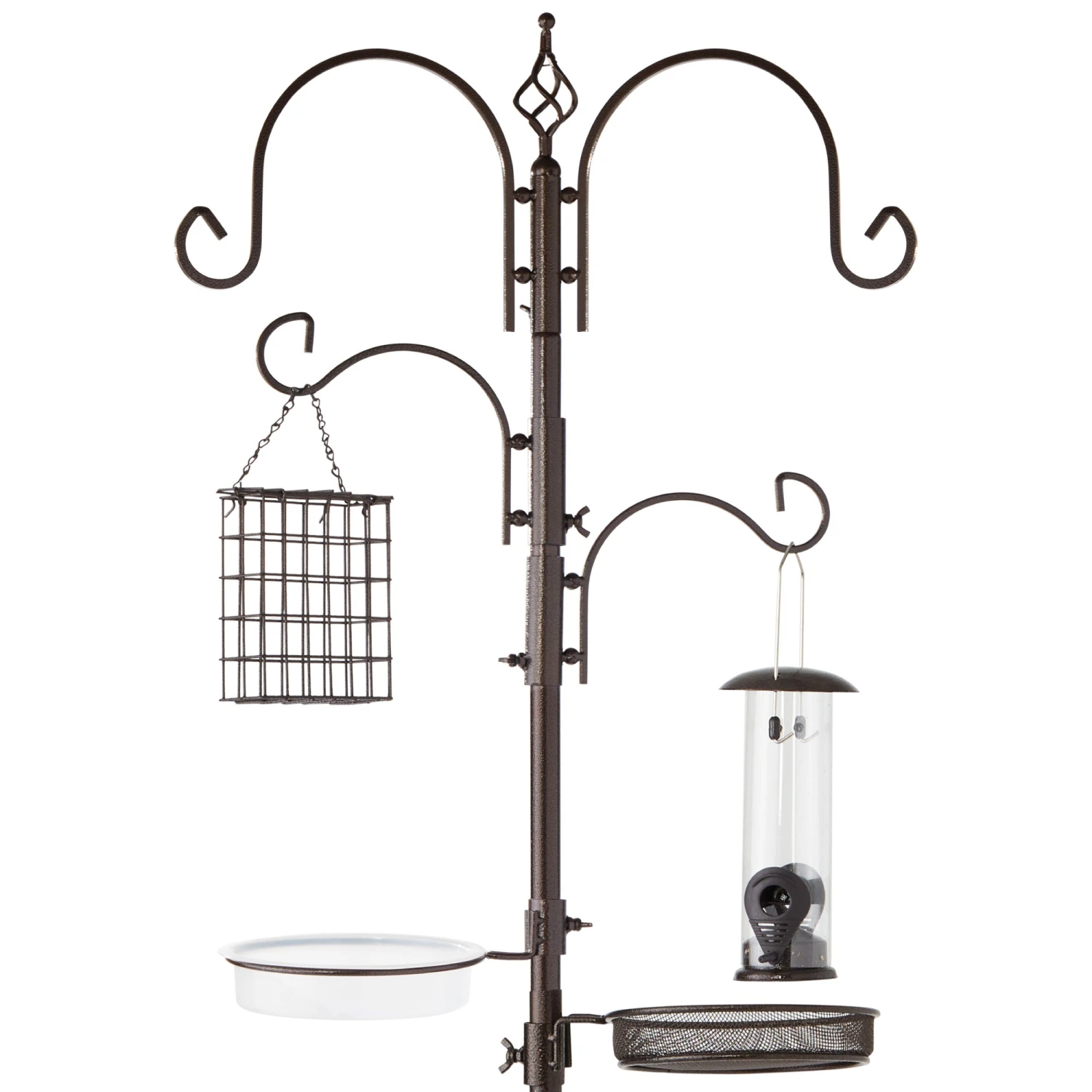 Best Choice Products 4-Hook Bird Feeding Station, Steel Feeder Stand W/ 2 Bird Feeders - 91in - Image 8