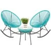 Best Choice Products 3-Piece Patio Woven Rope Acapulco Rocking Chair Bistro Set
