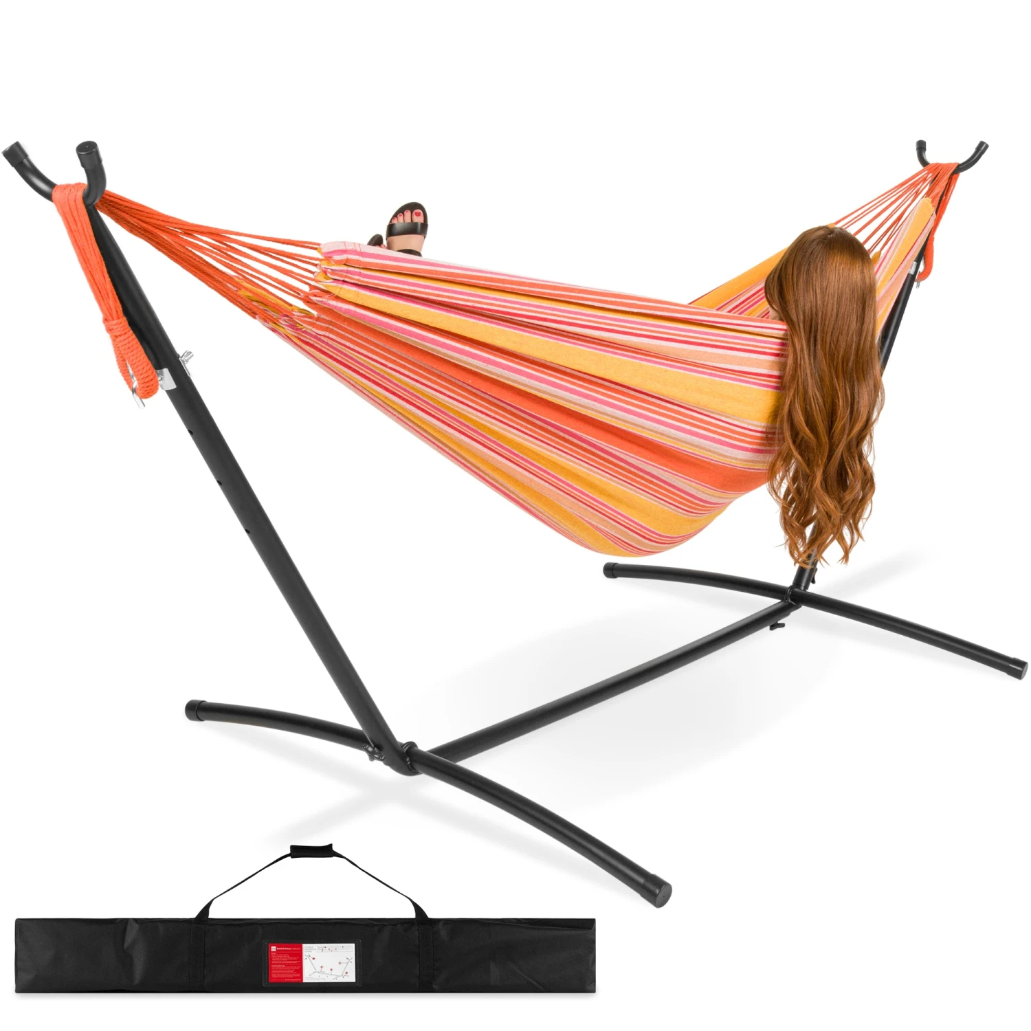 Best Choice Products 2-Person Brazilian-Style Double Hammock W/ Carrying Bag And Steel Stand - Image 19