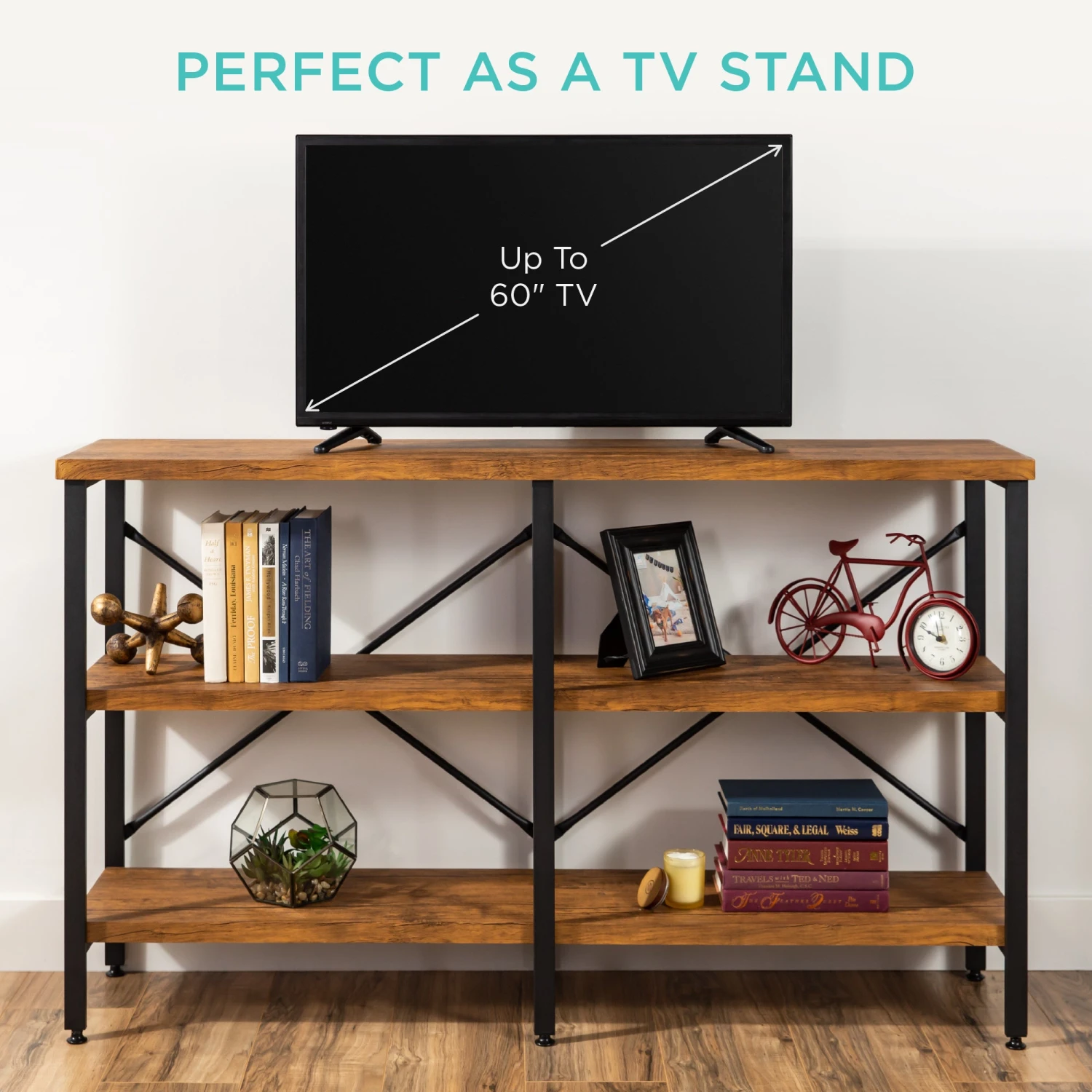 Best Choice Products 3-Tier Industrial Hallway Console Table For Living Room, Entry Way - 55in - Image 19