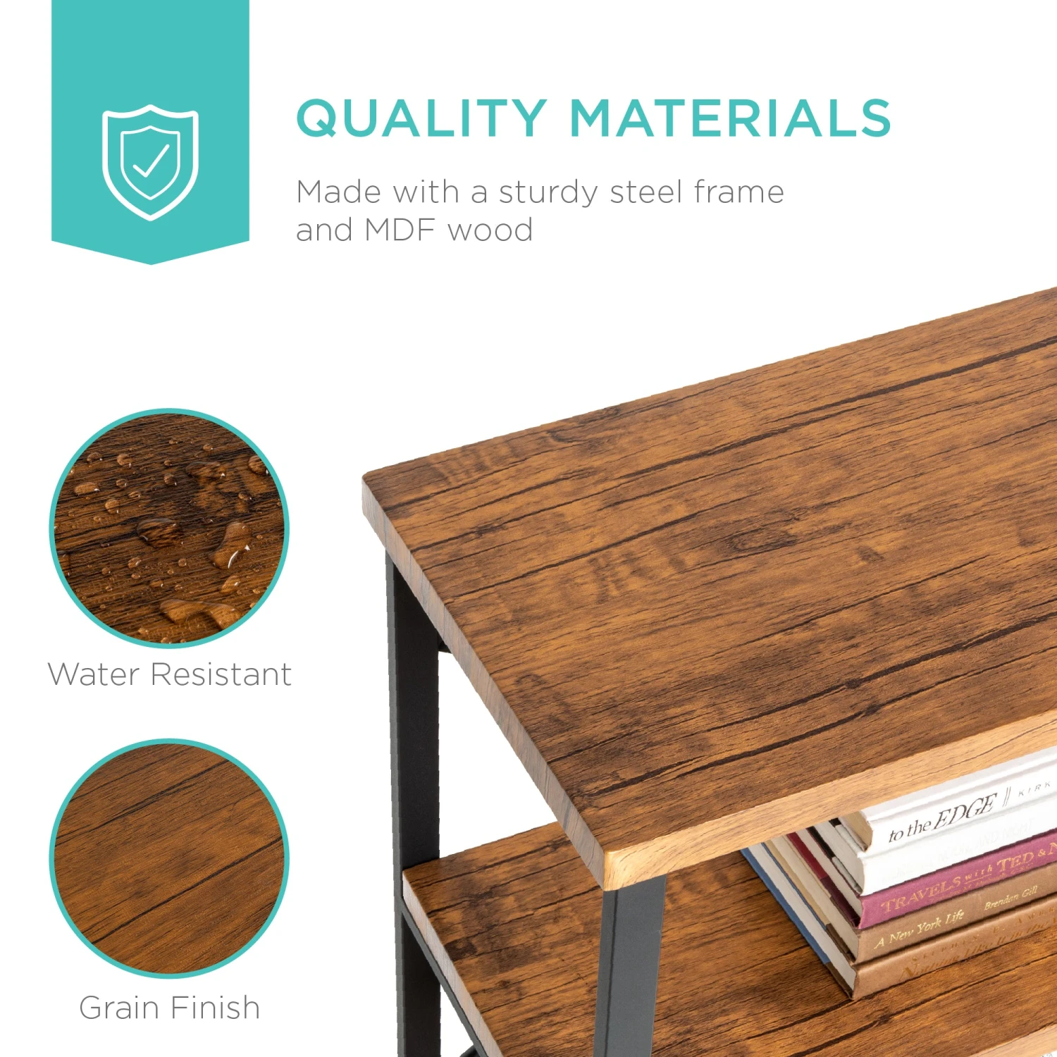 Best Choice Products 3-Tier Industrial Hallway Console Table For Living Room, Entry Way - 55in - Image 20