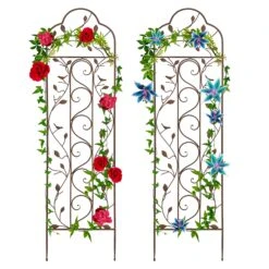 Best Choice Products Set Of 2 Iron Arched Garden Trellis