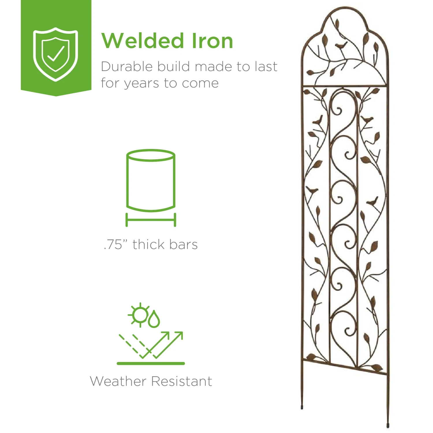 Best Choice Products Set Of 2 Iron Arched Garden Trellis - Image 3