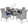 Best Choice Products 5-Piece Wicker Patio Dining Table Set W/ 4 Chairs