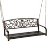 Best Choice Products 2-Person Metal Outdoor Porch Swing W/ Floral Accent, 485lb Weight Capacity