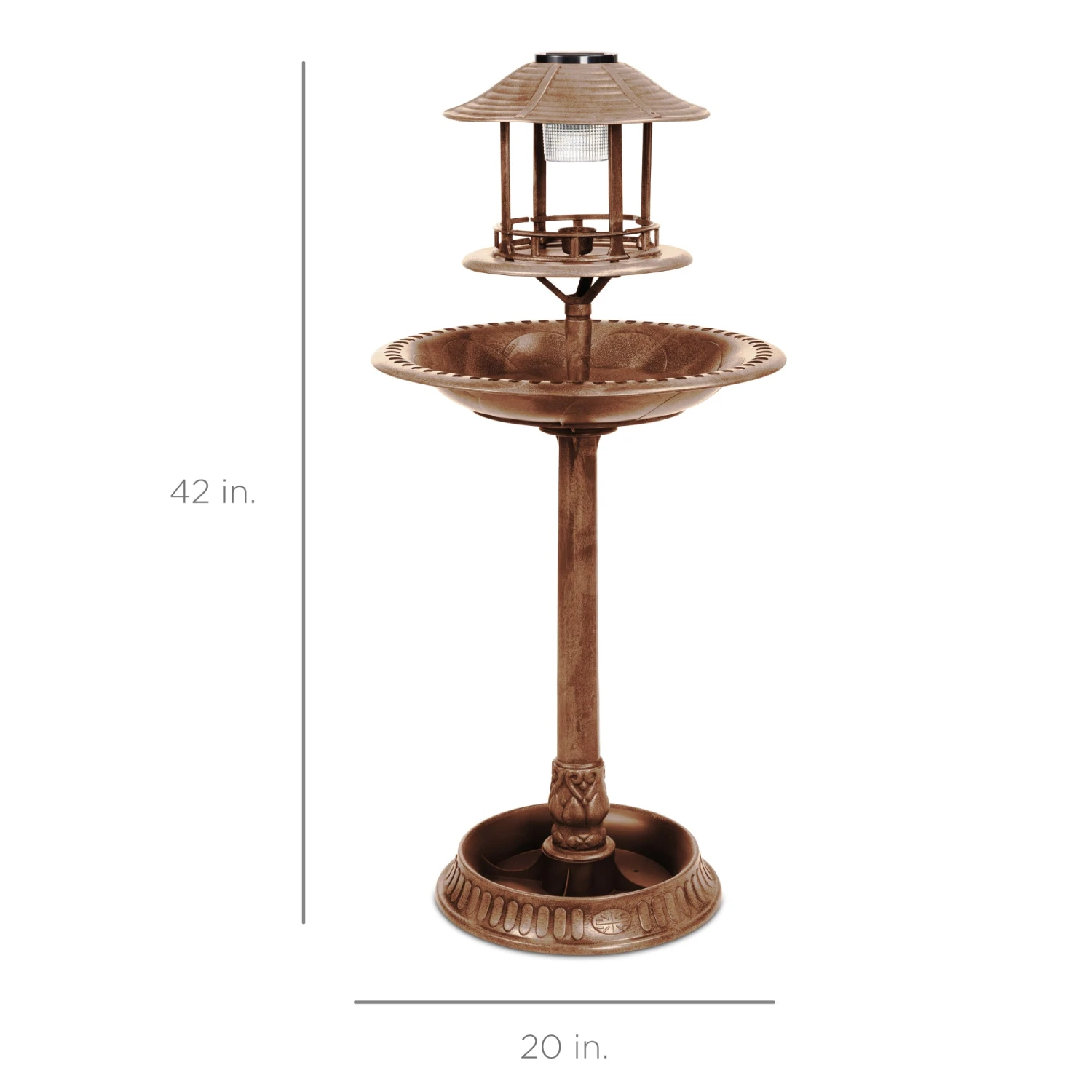 Best Choice Products Solar Lighted Outdoor Pedestal Bird Bath W/ Planter, Decorative Bird Cage - Image 14