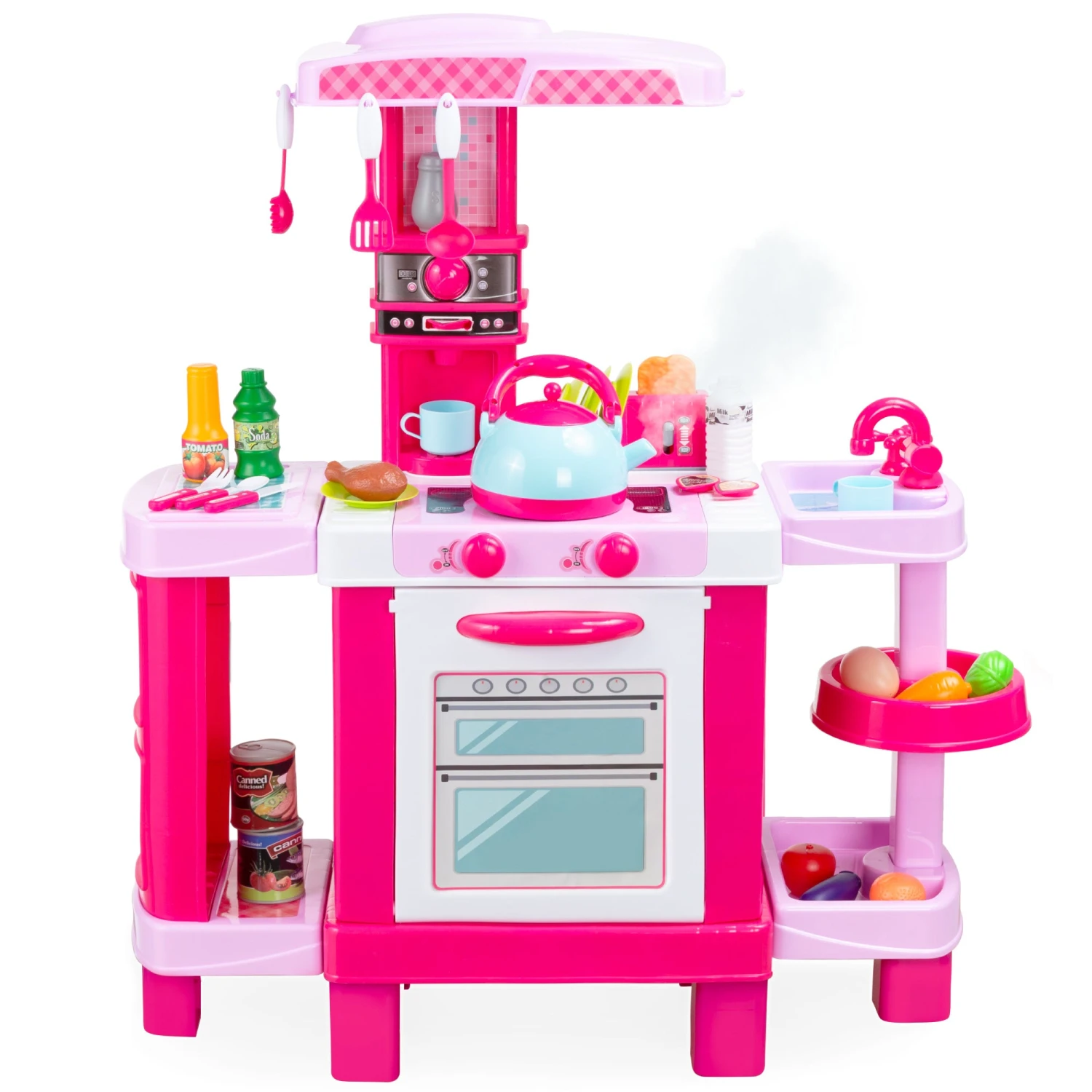 Best Choice Products Pretend Play Kitchen Toy Set For Kids With Water Vapor Teapot