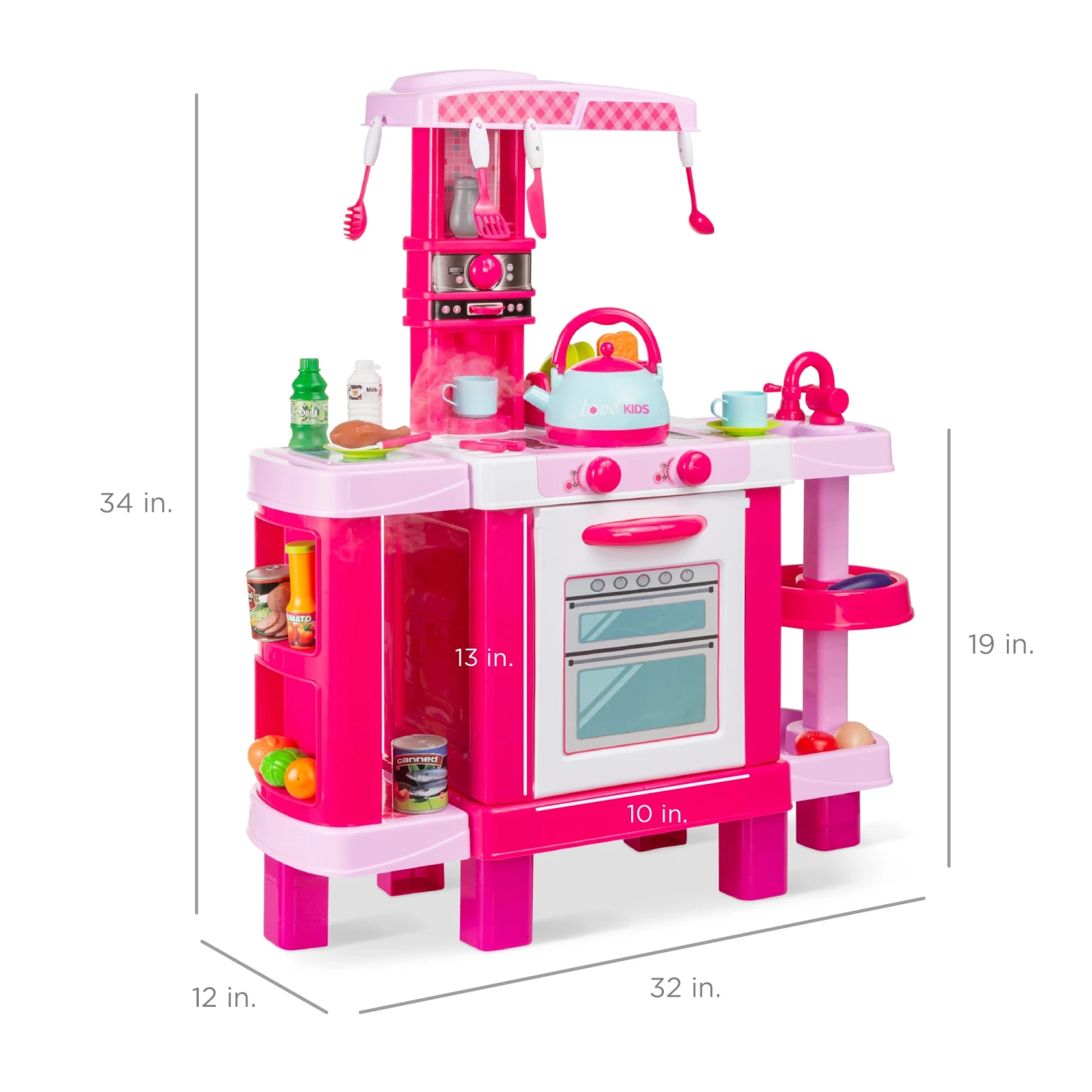 Best Choice Products Pretend Play Kitchen Toy Set For Kids With Water Vapor Teapot - Image 7