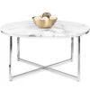 Best Choice Products Round Coffee Table W/ Faux Marble Top, Metal Frame - 36in