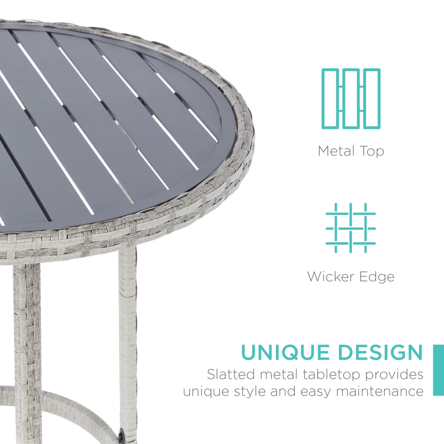 Best Choice Products 3-Piece Outdoor Bistro Wicker Table Bar Set W/ Bar Stools, Footrests - Image 4