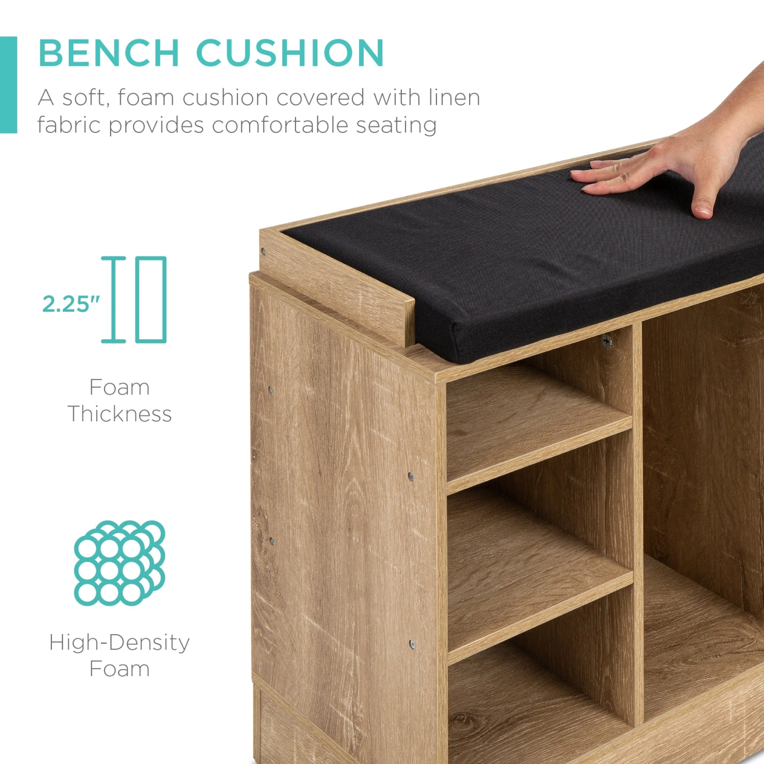 Best Choice Products Shoe Storage Rack Bench W/ Padded Seat, 10 Cubbies - 46in - Image 11