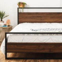 Best Choice Products Metal Wood Platform Queen Bed Frame W/ Wooden Slats
