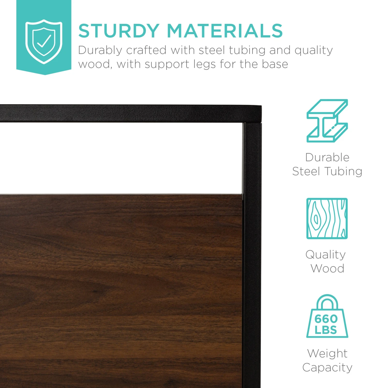 Best Choice Products Metal Wood Platform Queen Bed Frame W/ Wooden Slats - Image 6