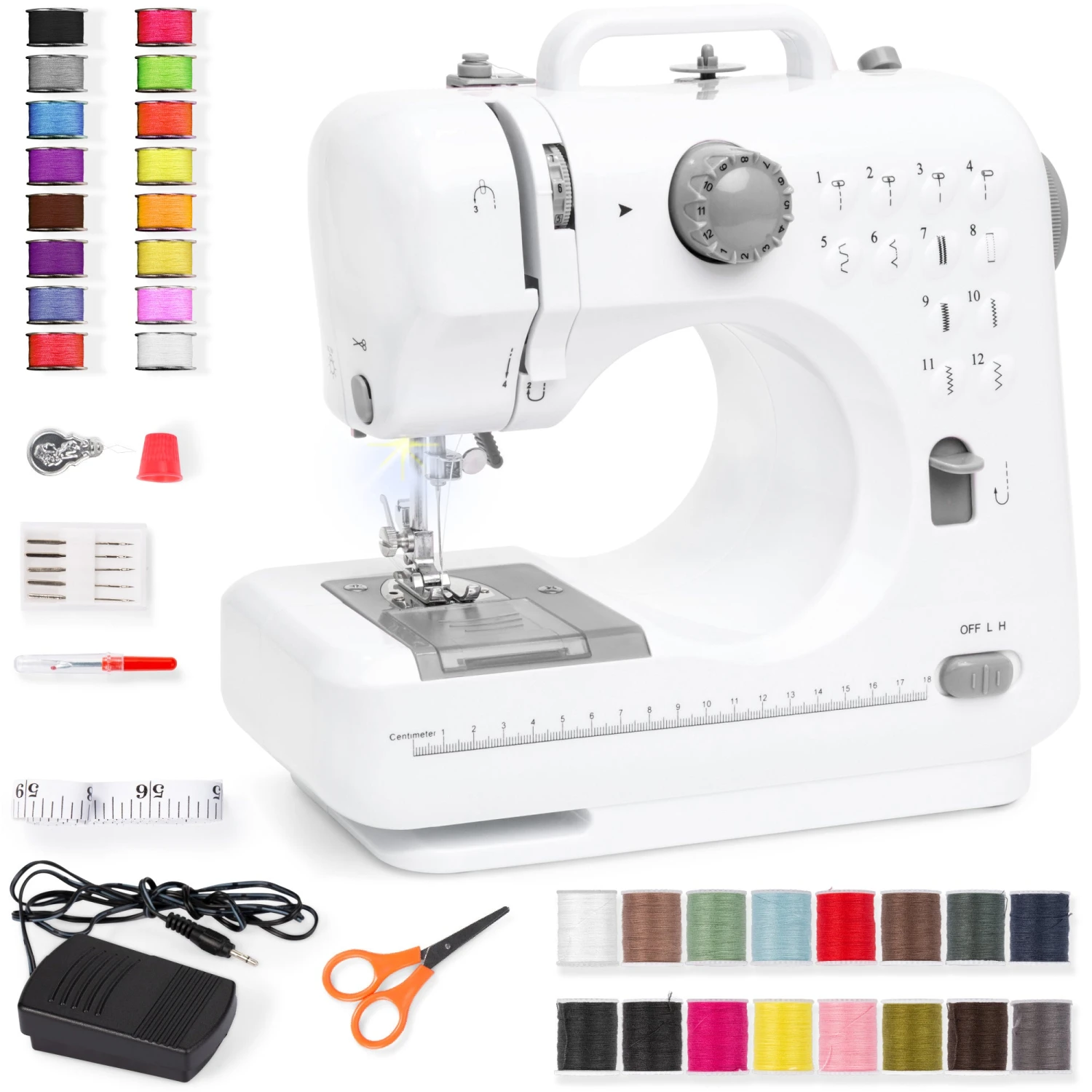 Best Choice Products 6V Portable Foot Pedal Sewing Machine W/ 12 Stitch Patterns - Image 8