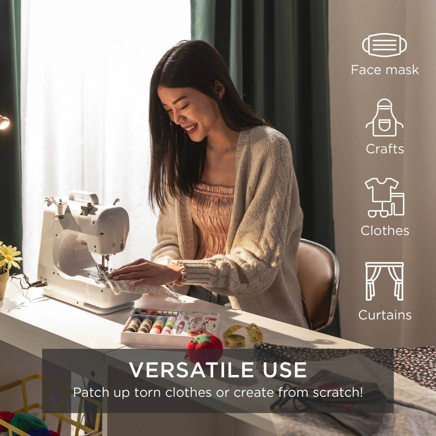 Best Choice Products 6V Portable Foot Pedal Sewing Machine W/ 12 Stitch Patterns - Image 13