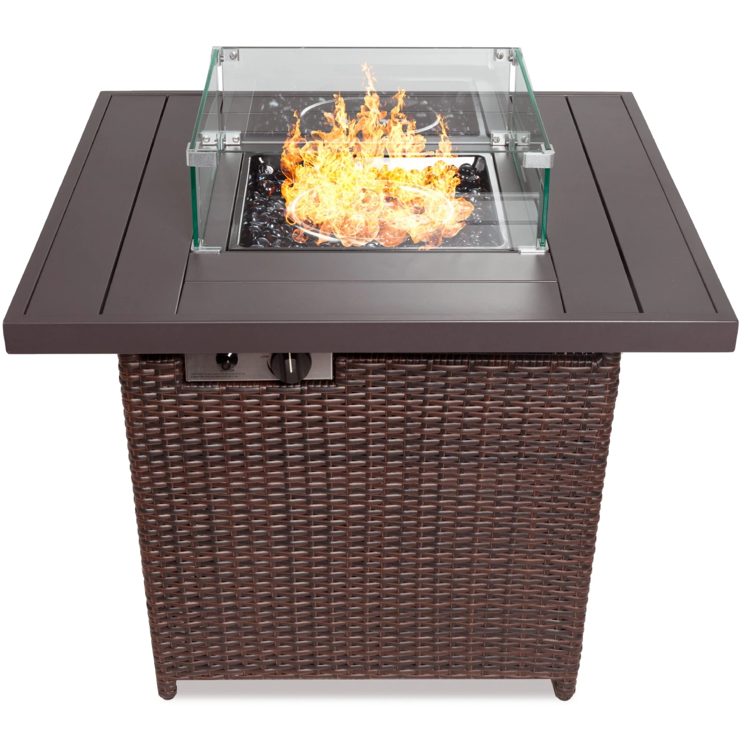Best Choice Products 32in Fire Pit Table 50,000 BTU Wicker Propane W/ Wind Guard, Cover - Image 8