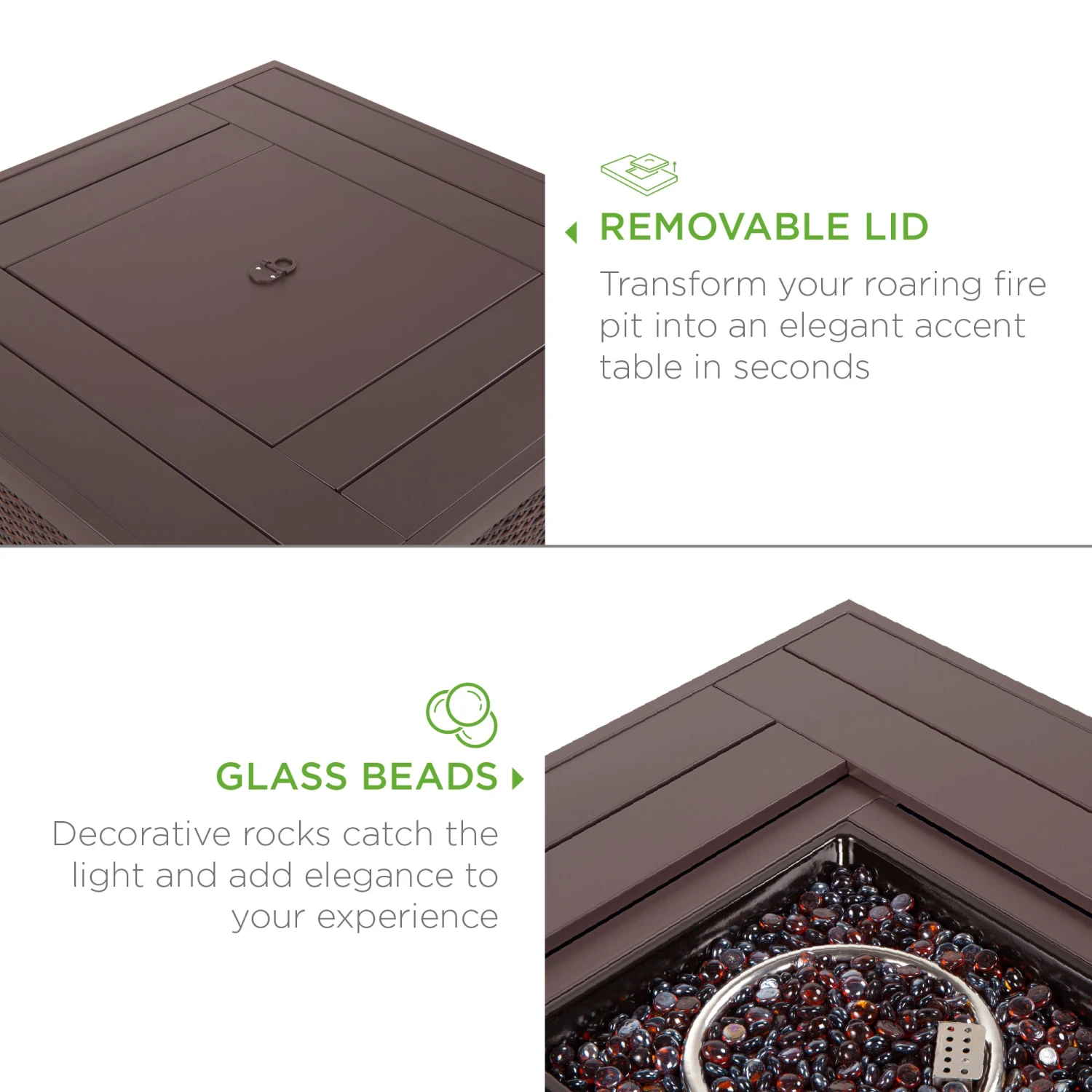 Best Choice Products 32in Fire Pit Table 50,000 BTU Wicker Propane W/ Wind Guard, Cover - Image 11