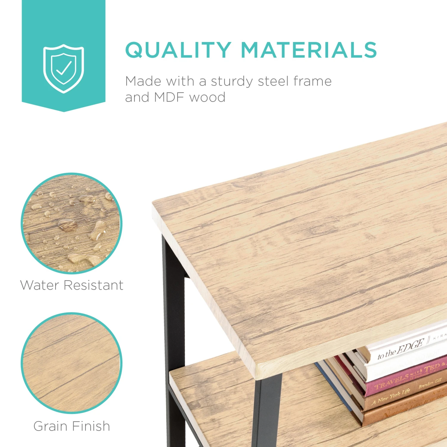 Best Choice Products 3-Tier Industrial Hallway Console Table For Living Room, Entry Way - 55in - Image 6