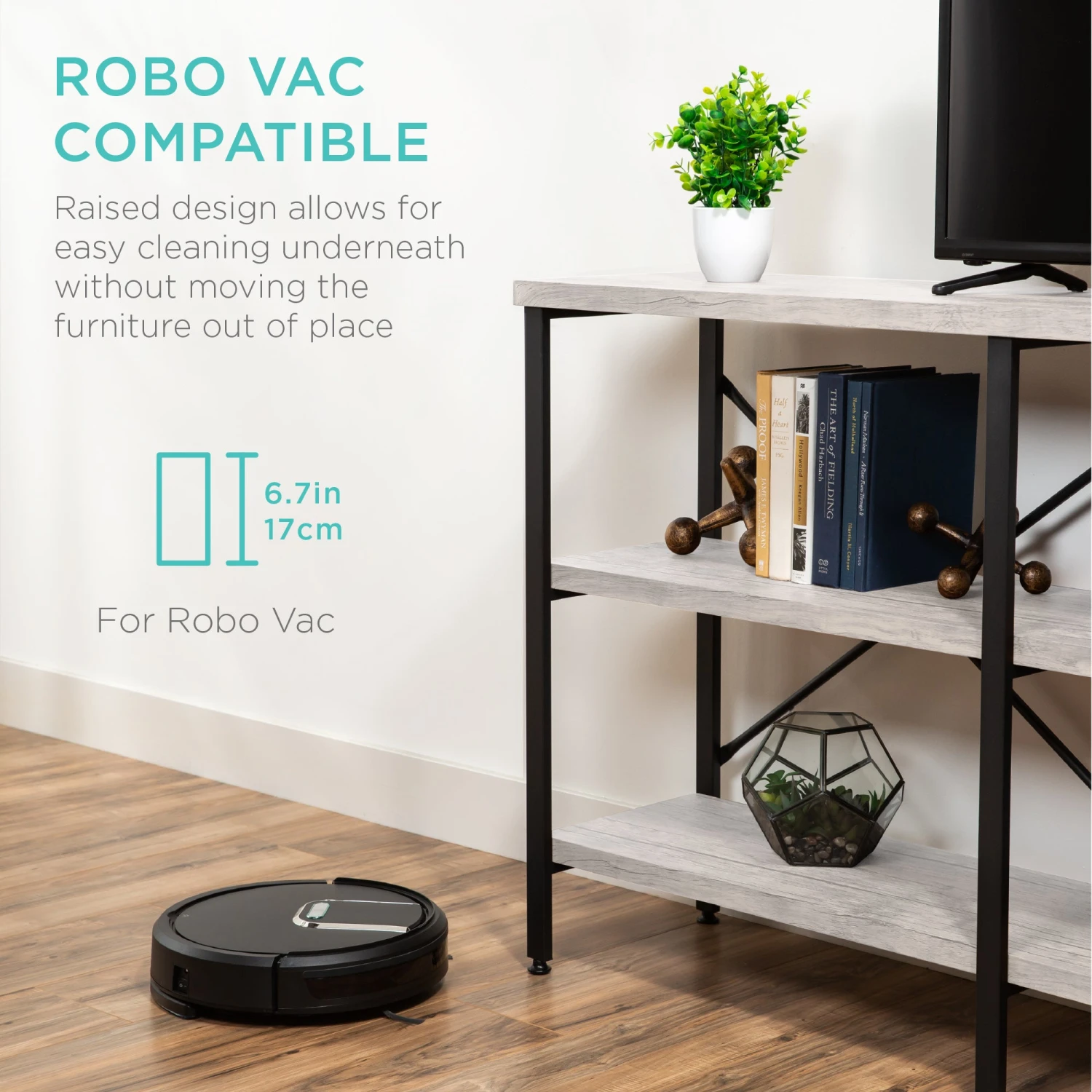 Best Choice Products 3-Tier Industrial Hallway Console Table For Living Room, Entry Way - 55in - Image 9