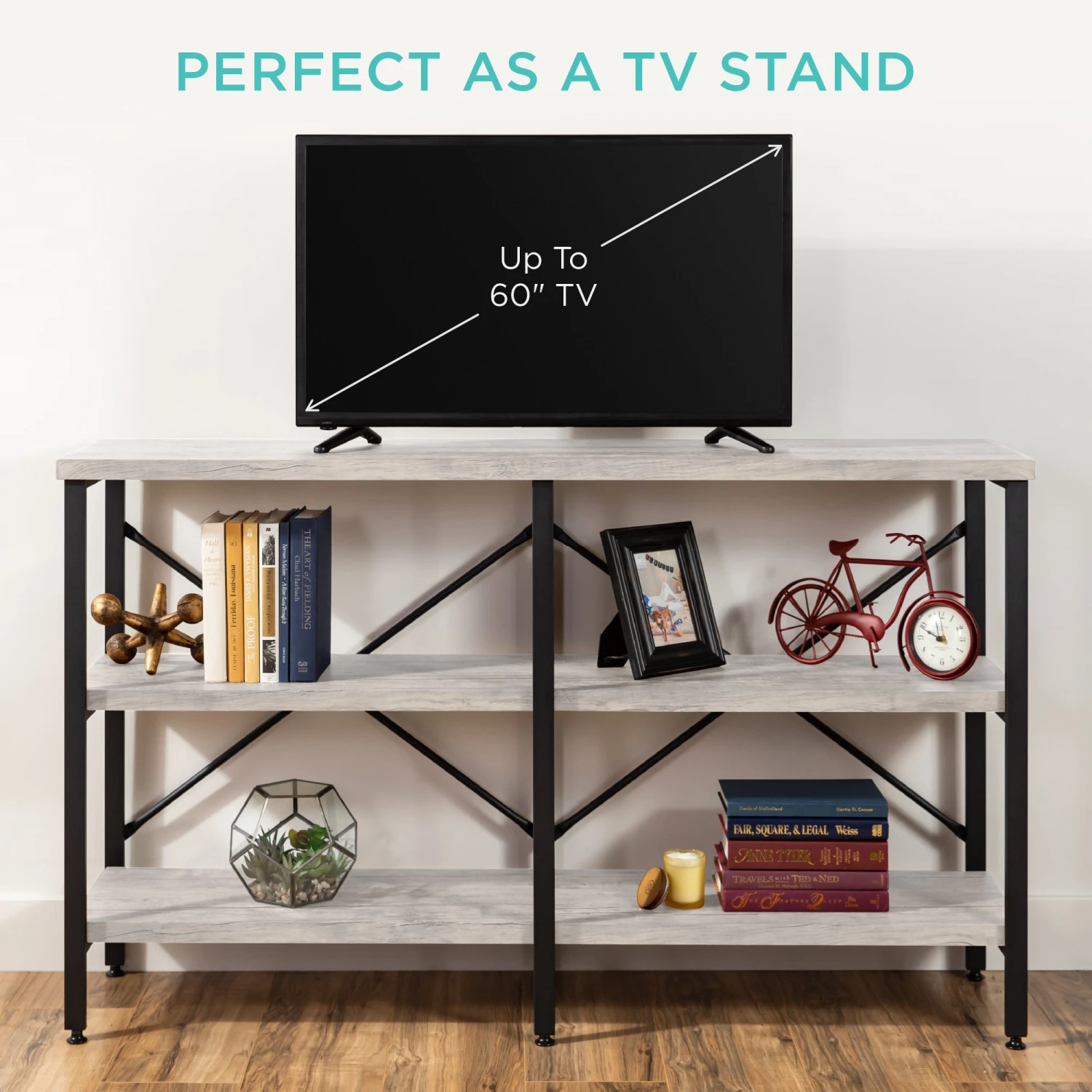 Best Choice Products 3-Tier Industrial Hallway Console Table For Living Room, Entry Way - 55in - Image 12