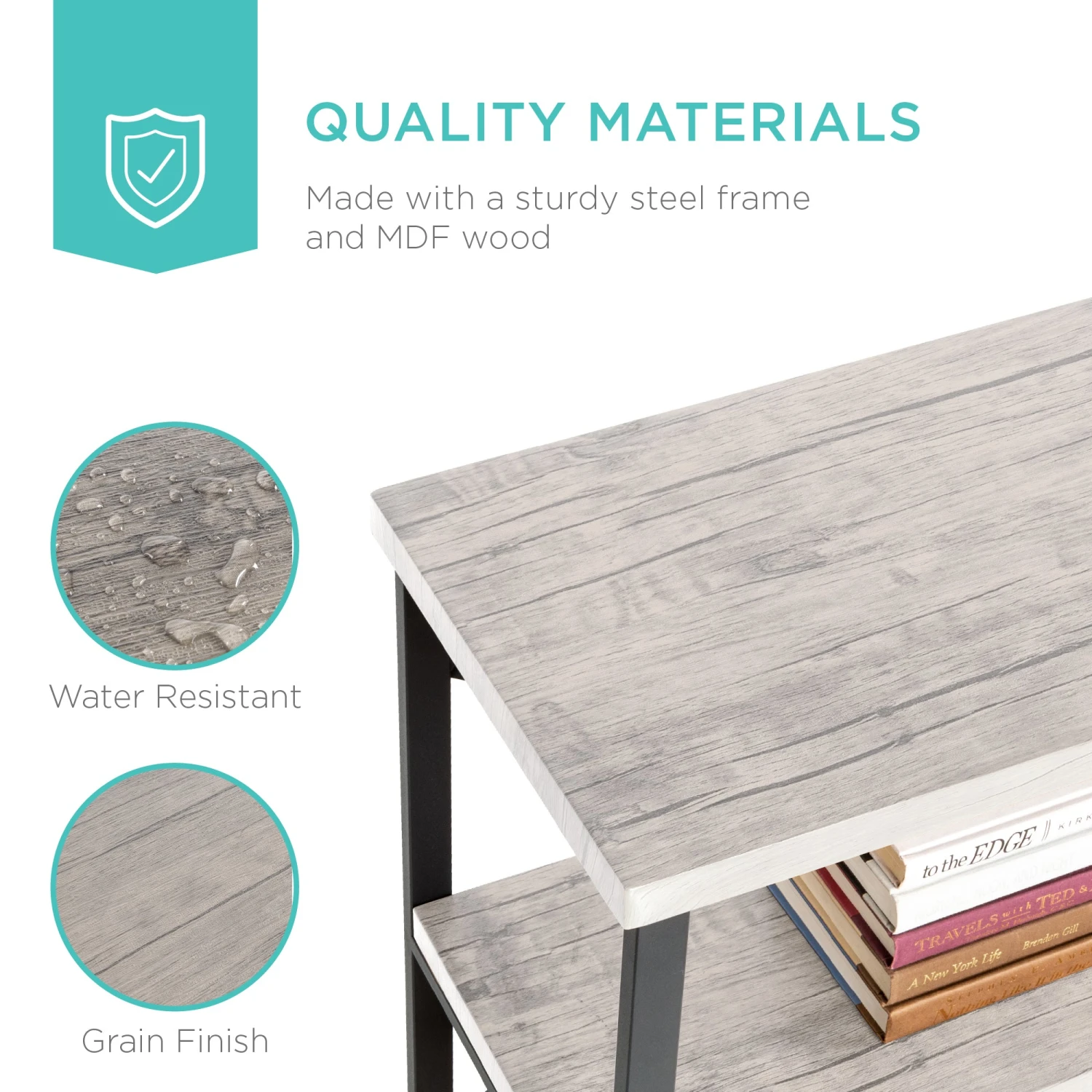 Best Choice Products 3-Tier Industrial Hallway Console Table For Living Room, Entry Way - 55in - Image 13