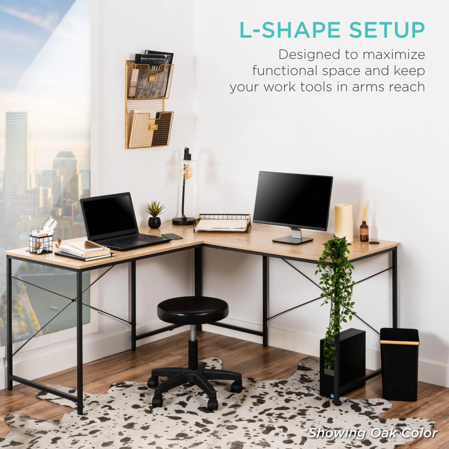 Best Choice Products Modular L-Shaped Office Desk W/Customizable Setup - 94.5in - Image 9