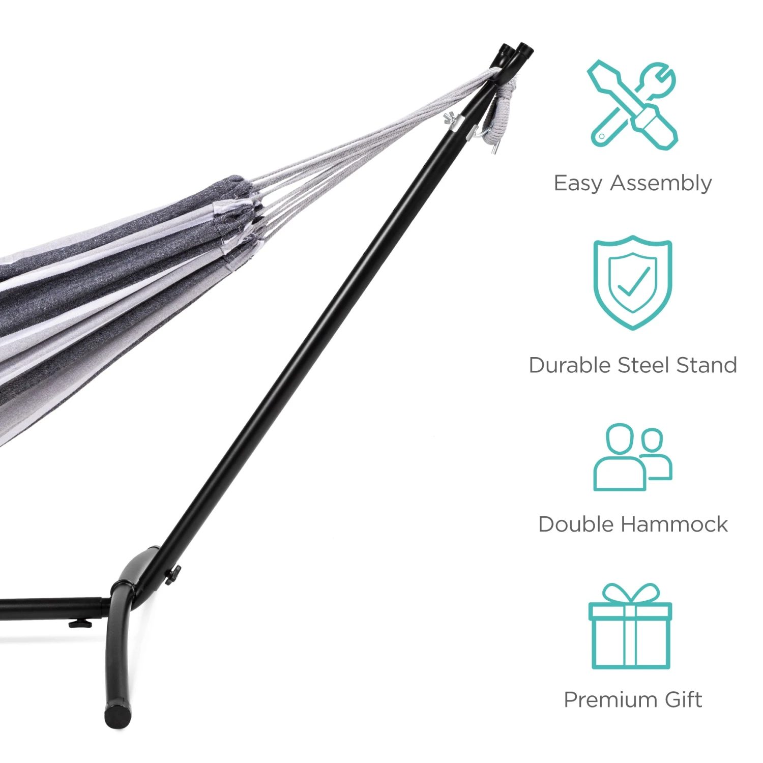 Best Choice Products 2-Person Brazilian-Style Double Hammock W/ Carrying Bag And Steel Stand - Image 10