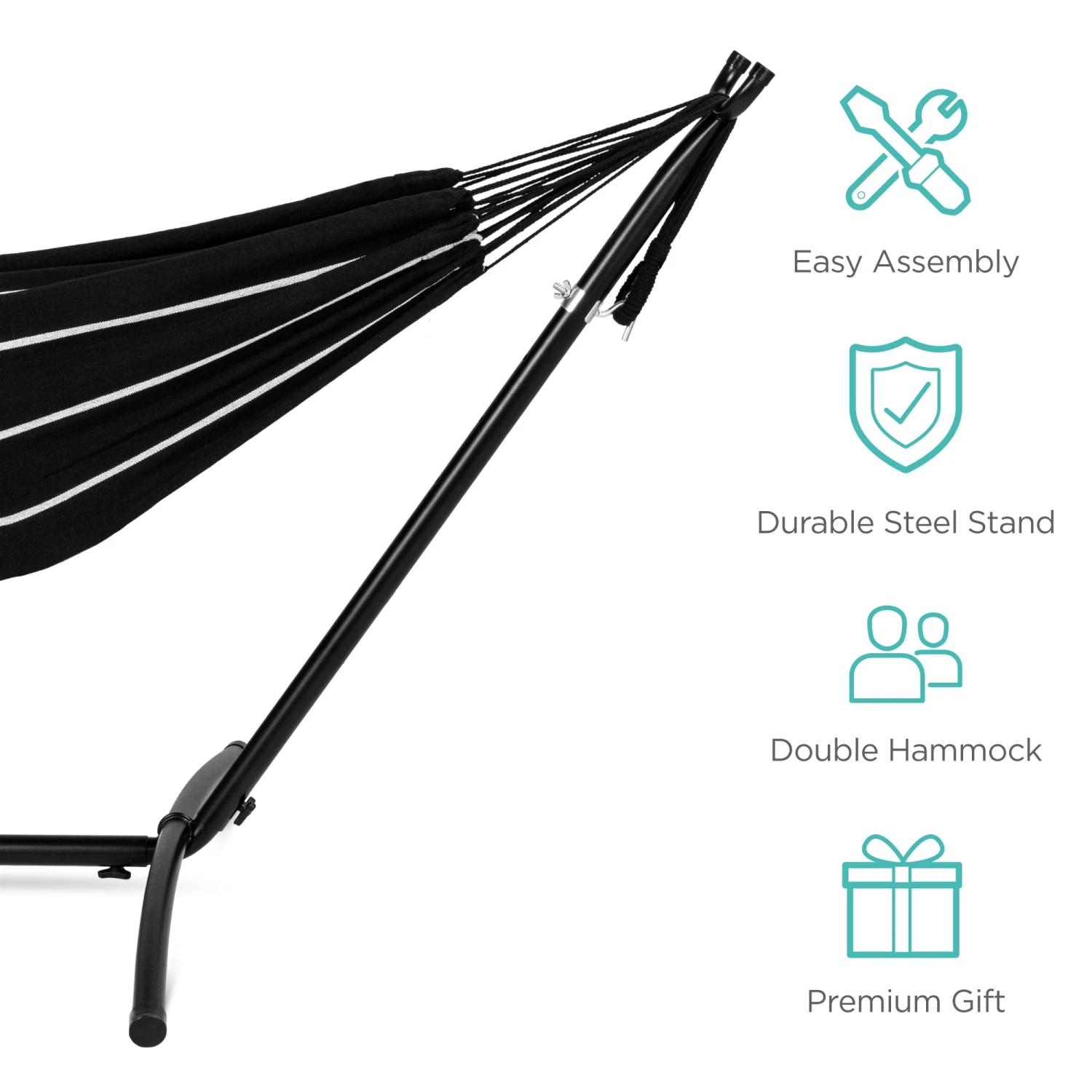 Best Choice Products 2-Person Brazilian-Style Double Hammock W/ Carrying Bag And Steel Stand - Image 4
