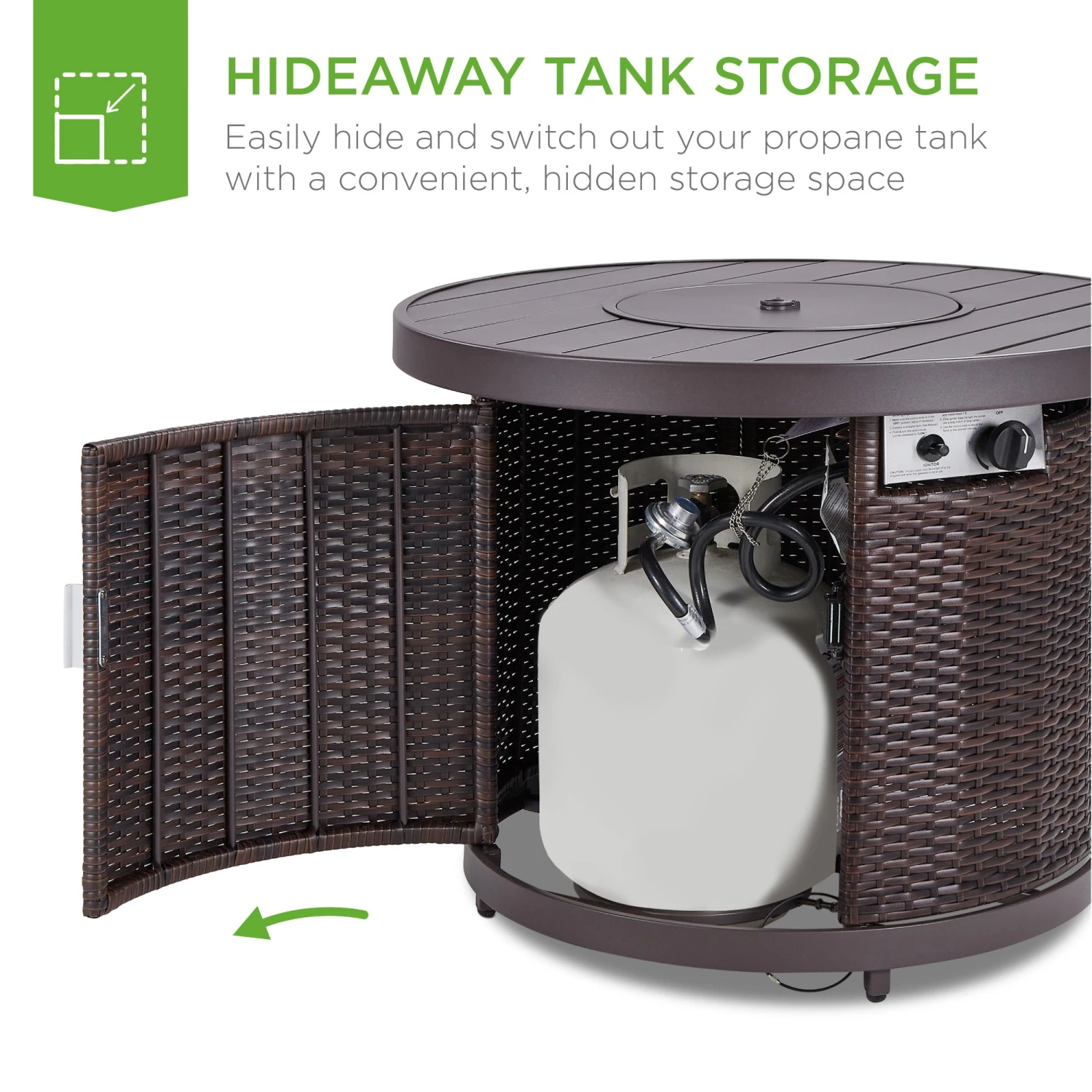 Best Choice Products Round Fire Pit Table, 50,000 BTU Outdoor Wicker Firepit W/ Cover - 32in - Image 11